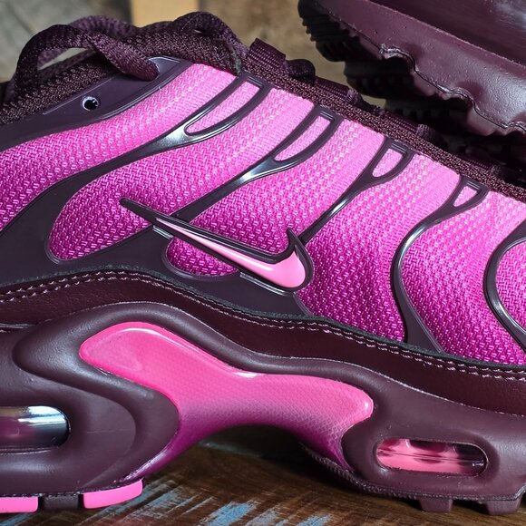 Nike Air Max Plus TN Womens 8.5 Pink Burgundy Tuned Air Sneakers Like New - Picture 9 of 14